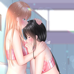 This is a pixiv picture whose title is 「好きなんて言えない…」.
