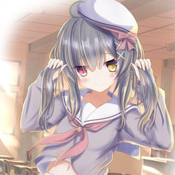 This is a pixiv picture whose title is 手ツインテ黒髪ちゃん.