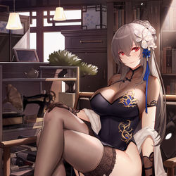 This is a pixiv picture whose title is 指揮官、ご自重を...しないで！.