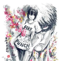 This is a pixiv picture whose title is 【極道畫師】炎拳.