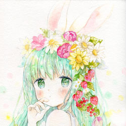 This is a pixiv picture whose title is はるうさぎ.