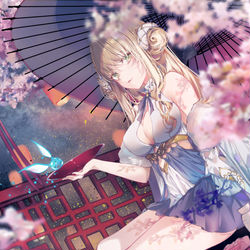 This is a pixiv picture whose title is 放置少女4周年おめでとう！！.