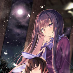 This is a pixiv picture whose title is skeb ひざまくら.