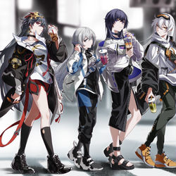 This is a pixiv picture whose title is drinking＆shopping.