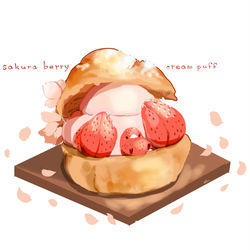 This is a pixiv picture whose title is 桜いちごシュー.