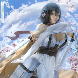 This is a pixiv picture whose title is ミカサ・アッカーマン /Mikasa Ackerman.