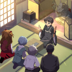 This is a pixiv picture whose title is 悟ったシンジくん.