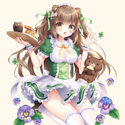 This is a pixiv picture whose title is くまcafe🐻🍀🐝.