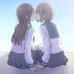 This is a pixiv picture whose title is 逆光キス.