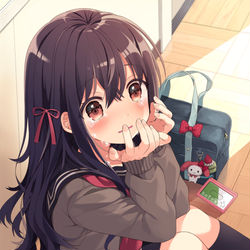 This is a pixiv picture whose title is 「…！！」.