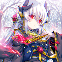 This is a pixiv picture whose title is 緋炎の姫.