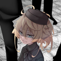 This is a pixiv picture whose title is 喪服チャフ.