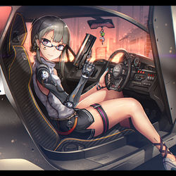 This is a pixiv picture whose title is 「乗ってくかい？」.