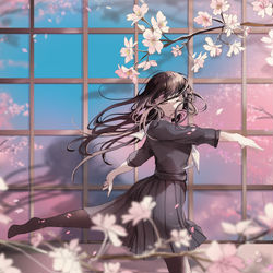 This is a pixiv picture whose title is 春と踊る.