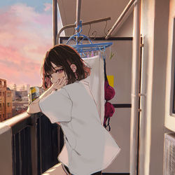 This is a pixiv picture whose title is 今なら空、飛べるかな.