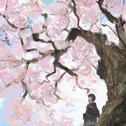This is a pixiv picture whose title is 波打つ春.