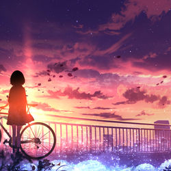 This is a pixiv picture whose title is 落日の満開と凋落.