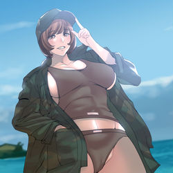 This is a pixiv picture whose title is [라오] 스쿨미즈 브라우니.