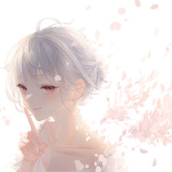 This is a pixiv picture whose title is 春が散る.