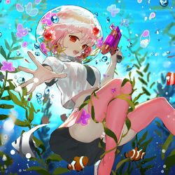 This is a pixiv picture whose title is 金魚頭少女.