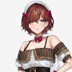 This is a pixiv picture whose title is メイド服の樋口円香　スカートめくりたい.