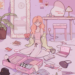 This is a pixiv picture whose title is the night before the concert.