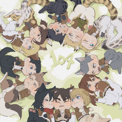 This is a pixiv picture whose title is 進撃のけもちゃんまとめ２！.