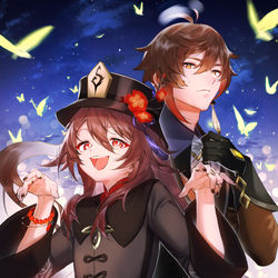 This is a pixiv picture whose title is 往生堂コンビ.