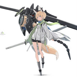 This is a pixiv picture whose title is 刀装備きつね.