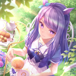 This is a pixiv picture whose title is マックイーンとお茶会.