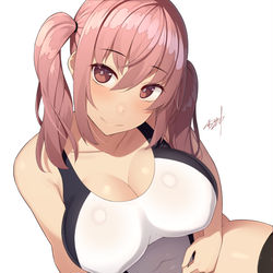 This is a pixiv picture whose title is 競泳水着ちゃん.