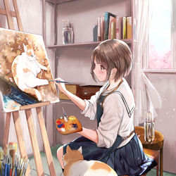 This is a pixiv picture whose title is 優しい刻.