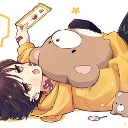 This is a pixiv picture whose title is クマさんと一緒.
