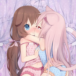 This is a pixiv picture whose title is 【リクエスト】文月ちゃんと如月ちゃん.