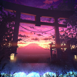 This is a pixiv picture whose title is 神域の入り口.