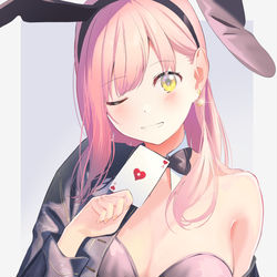 This is a pixiv picture whose title is ピンク髪描きたかった絵.