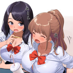This is a pixiv picture whose title is おっぱいが粗相をしてしまった子（2枚）.
