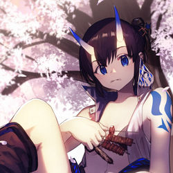 This is a pixiv picture whose title is 春は焼き鳥.