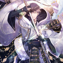 This is a pixiv picture whose title is ≪ 鶴丸国永　極 ≫.