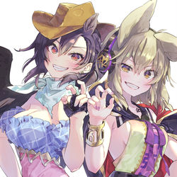 This is a pixiv picture whose title is 早鬼と神子でブイッ.