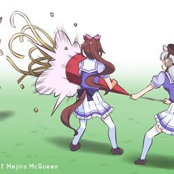 This is a pixiv picture whose title is 4/3 御存知！メジロマックイーンお誕生記念 優勝.