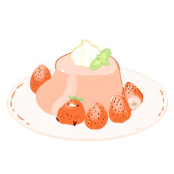 This is a pixiv picture whose title is いちごババロア.