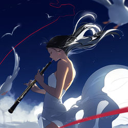 This is a pixiv picture whose title is 鳥の詩.