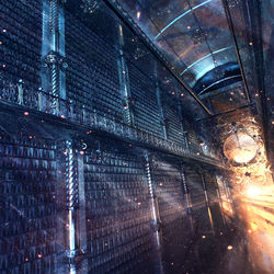 This is a pixiv picture whose title is 図書館.