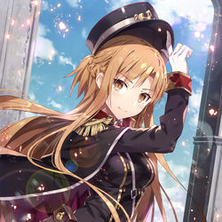 This is a pixiv picture whose title is 軍服アスナ.
