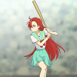 This is a pixiv picture whose title is あすか先輩のフラミンゴ打法.