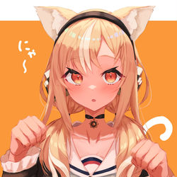 This is a pixiv picture whose title is 猫耳フレア.