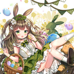 This is a pixiv picture whose title is ハッピーイースター！🐰🐣💚.