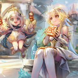 This is a pixiv picture whose title is 花より団子.