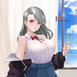 This is a pixiv picture whose title is School girl Sae Niijima.